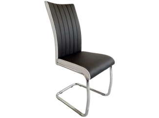 Jedálenská stolička Vertical, čierna/biela ekokoža