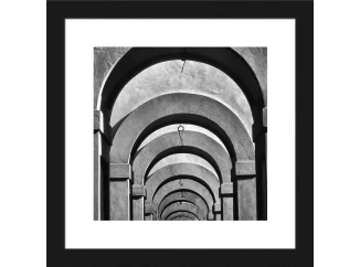 Rámovaný obraz Klenby 20x20 cm, čiernobiele