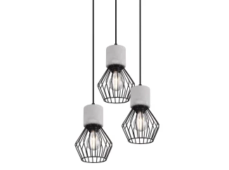 Závesné stropné osvetlenie Jamiro, 3 svietidlá, čierne drôtené