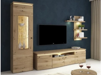 Obývacia stena Bolus, dub artisan, s osvetlením