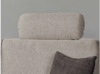 Podhlavník s nastavením sklonu k sedačke Rava, šedo-béžová látka