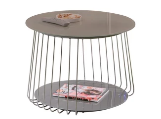 Konferenčný stolík Riva, kov/cappuccino sklo