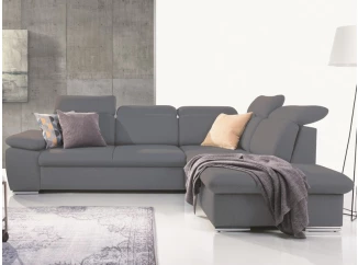 Rohová sedacia súprava Aldon, šedá tkanina, pravý roh
