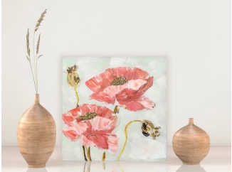 Ručne maľovaný obraz Vlčie maky 30x30 cm