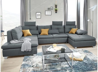 Sedacia súprava Madeira 3B, dymovo šedá, tvar ľavéU