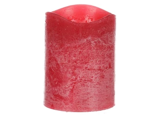 LED sviečka 10 cm, červená, s voskom