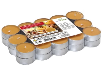 Súprava čajových sviečok vôňa zimný pomaranč, 30 ks