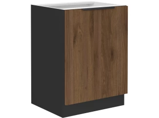 Dolná kuchynská skrinka Monza, 60 cm, orech/čierna