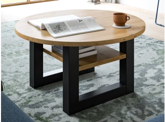 Okrúhly konferenčný stolík Seattle, dub artisan/antracit