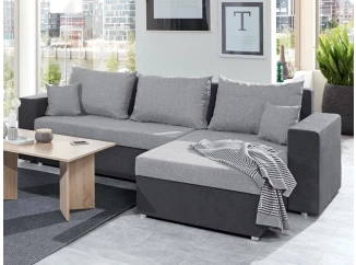 Rohová sedacia súprava Samba II, tmavo šedá/svetlo šedá tkanina