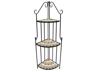 Rohový regál Mosaic, čierny/zelený