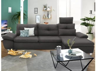 Rohová sedačka Madeira 1A, tmavá šedá látka, pravý roh