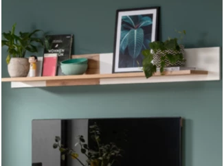 Nástenná polica Matera, starý dub/biela