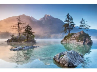 Obraz na plátne Alpský kľud pri jazere 90x60  cm