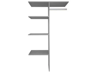 Vnútorný policový systém do šatníkovej skrine šedý, šírka 110 cm