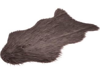 Koberec Umelá kožušina 90x50 cm, tmavo šedá/hnedá