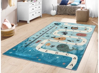 Detský koberec Ares 80x150 cm, morská abeceda