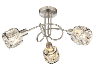 Stropné osvetlenie Kris 38 cm, sklenený krištáľ, 3 svietidlá