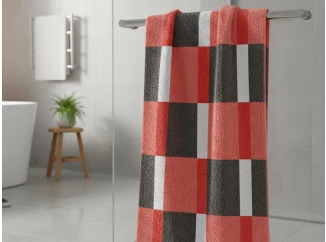 Osuška Pantone Karo 70x140 cm, korálová