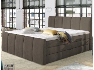 Posteľ boxspring Fresco 180x200 cm, svetlo hnedá látka