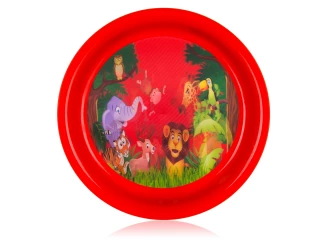 Detský tanier Zvieratká zo zoo 19,5 cm, červený