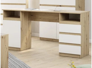 Písací stôl s 3 zásuvkami Carlos, dub artisan/biela