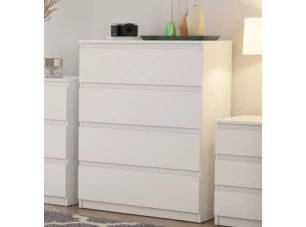 Komoda so 4 zásuvkami Carlos, biela, 75 cm