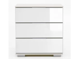 Nočný stolík Easy Plus, biely/biele sklo