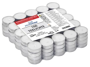 Súprava čajových sviečok bílé, 100 ks