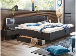 Posteľ s nočnými stolíkmi Saigon 180x200 cm, s osvetlením