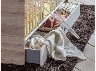 Úložná zásuvka pod posteľ Cariba, dub san remo/biela, na kolečkách