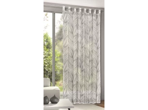 Voálová záclona Cento 135x245 cm, šedá s listami