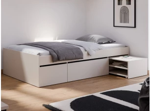 Posteľ s úložnými zásuvkami Assisi 120x200 cm, béžová kašmír