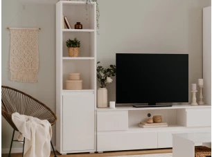 Regál s dvierkami Image 45 cm, BIELY