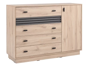 Komoda so šuplíkmi Almo, 135 cm, dub estana/antracit