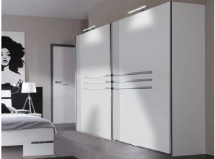 Šatníková skriňa s posuvnými dverami Anna, 225 cm, biela