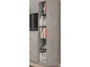 Vysoký regál Carlos, šedý beton, šírka 40 cm