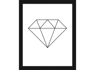 Obraz v drevenom ráme Diamant, 20x25 cm