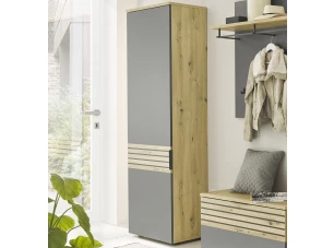Predsieňová šatníková skriňa Milan, dub artisan/šedá
