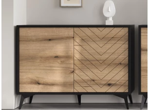 Úložná skrinka Diamond, čierna/dub