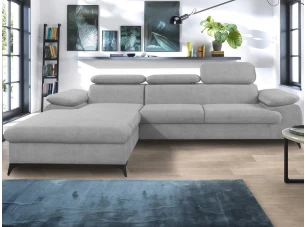Rohová sedacia súprava Scala, svetlo šedá látka, ľavý roh