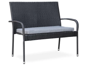 Záhradná lavica Alford, čierna s podsedákom