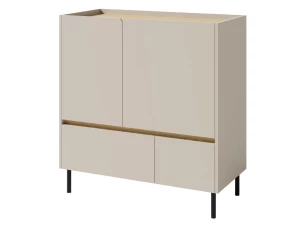 Komoda so zásuvkami Lucky, 95 cm, pieskovo béžová/olejovaný dub