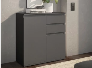 Skrinka s 2 šuplíkmi Brest, 80 cm, antracitová