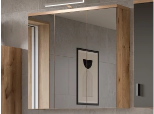 Kúpeľňová zrkadlová skrinka Grado, dub nox