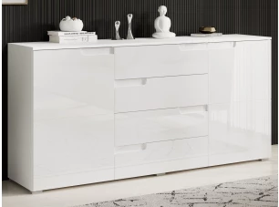 Široká skrinka Spice, lesklá biela