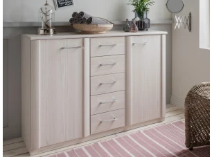 Komoda so zásuvkami Luxor 125 cm, polárny smrekovec