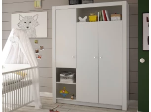 Šatníková skriňa Paula, 137 cm, biela