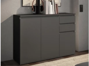 Komoda s 2 šuplíkmi Brest, 119 cm, antracitová