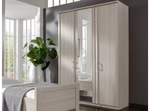 Šatníková skriňa so zrkadlom Luxor, 150 cm, polárny smrekovec